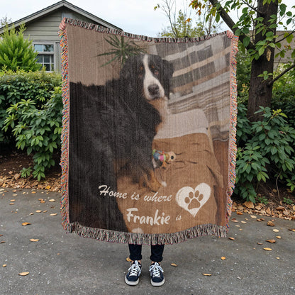 Home Is Where Your Dog Is Custom Heirloom Woven Blanket