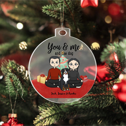 You, Me & Dog Christmas Acrylic Ornament