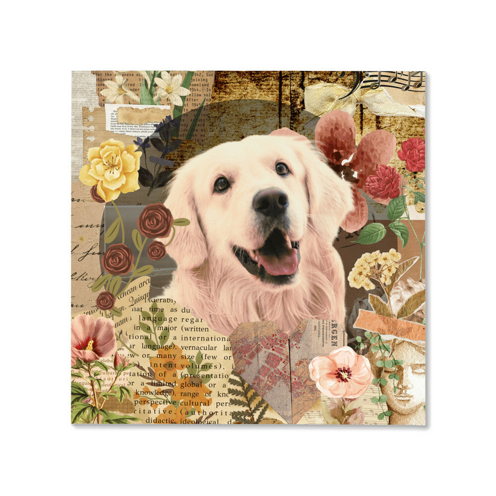 Custom Dog Portrait - Vintage Garden Canvas