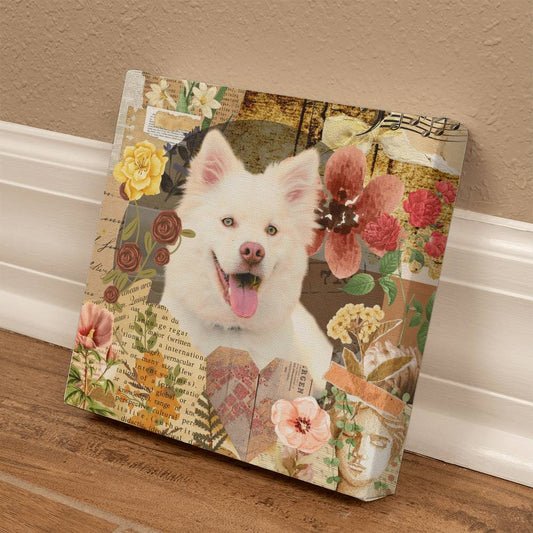 Custom Dog Portrait - Vintage Garden Canvas