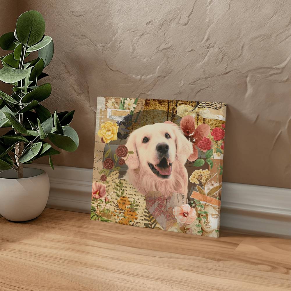 Custom Dog Portrait - Vintage Garden Canvas