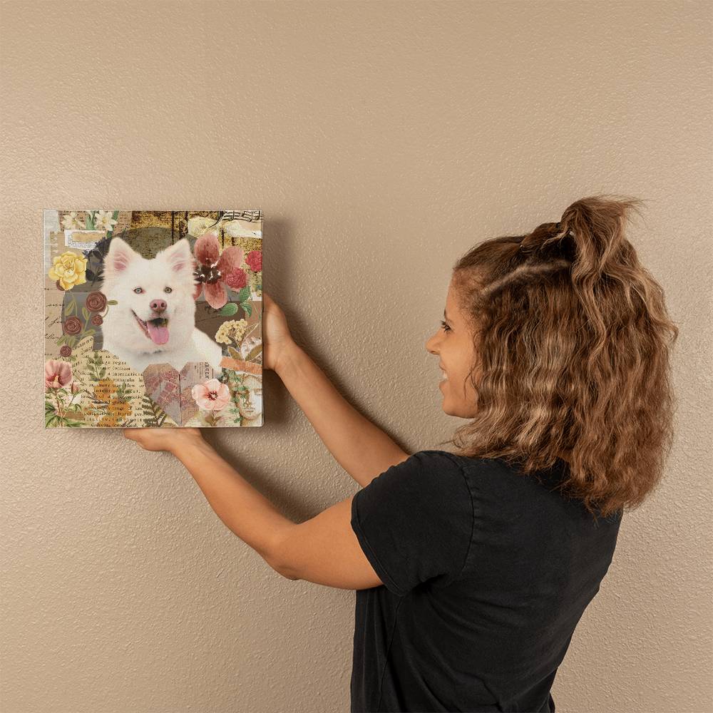 Custom Dog Portrait - Vintage Garden Canvas