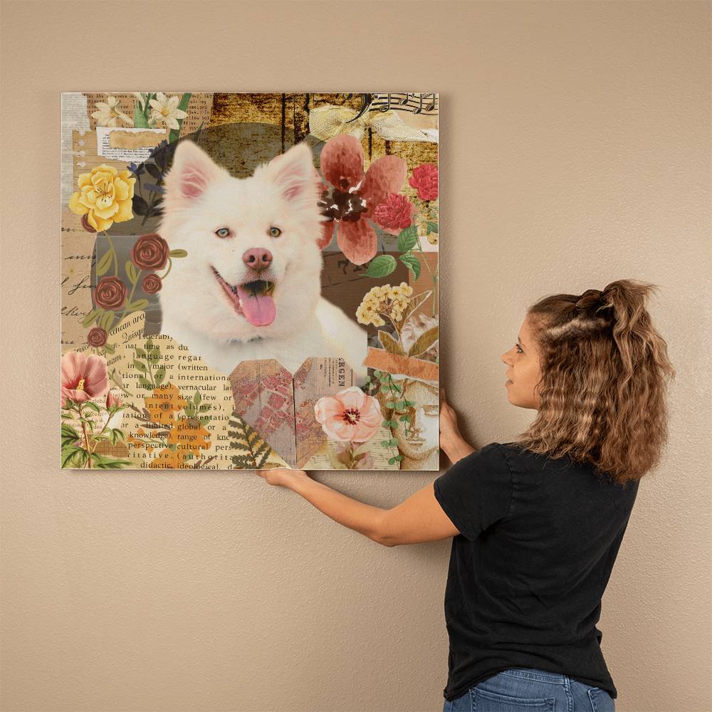 Custom Dog Portrait - Vintage Garden Canvas