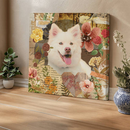 Custom Dog Portrait - Vintage Garden Canvas