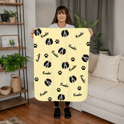 Custom Dog Photo Sherpa Fleece Personalized Blanket