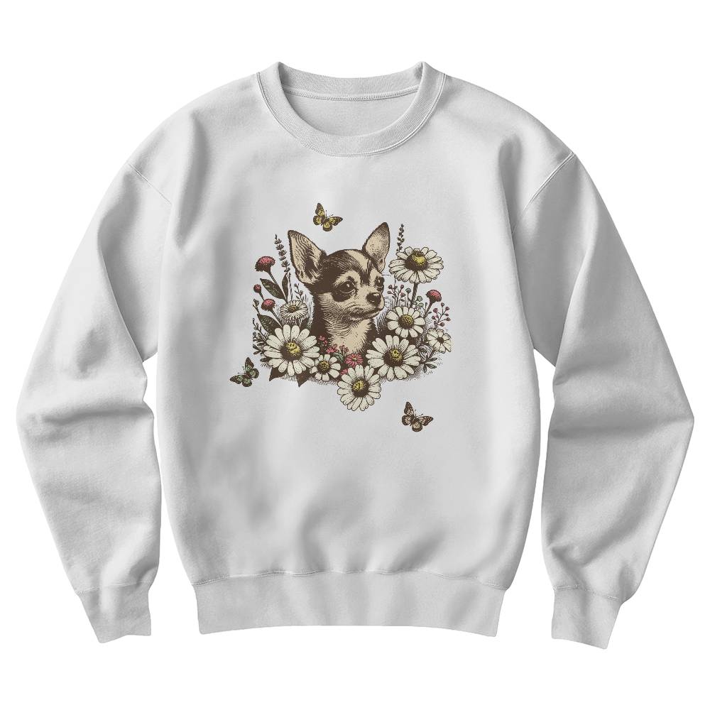 Chihuahua In Flowers Vintage Sweatshirt