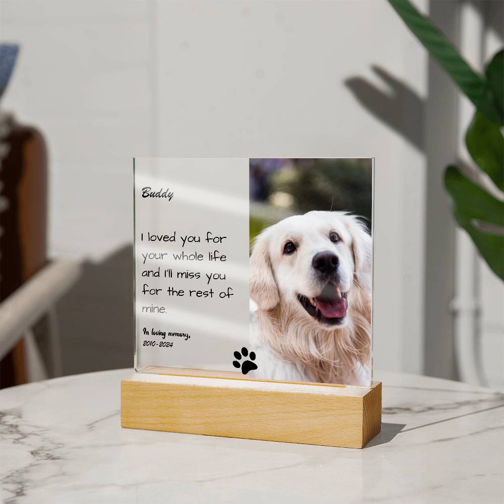 Dog Memorial Gift - Personalized Acrylic Plaque - Lovely Woof