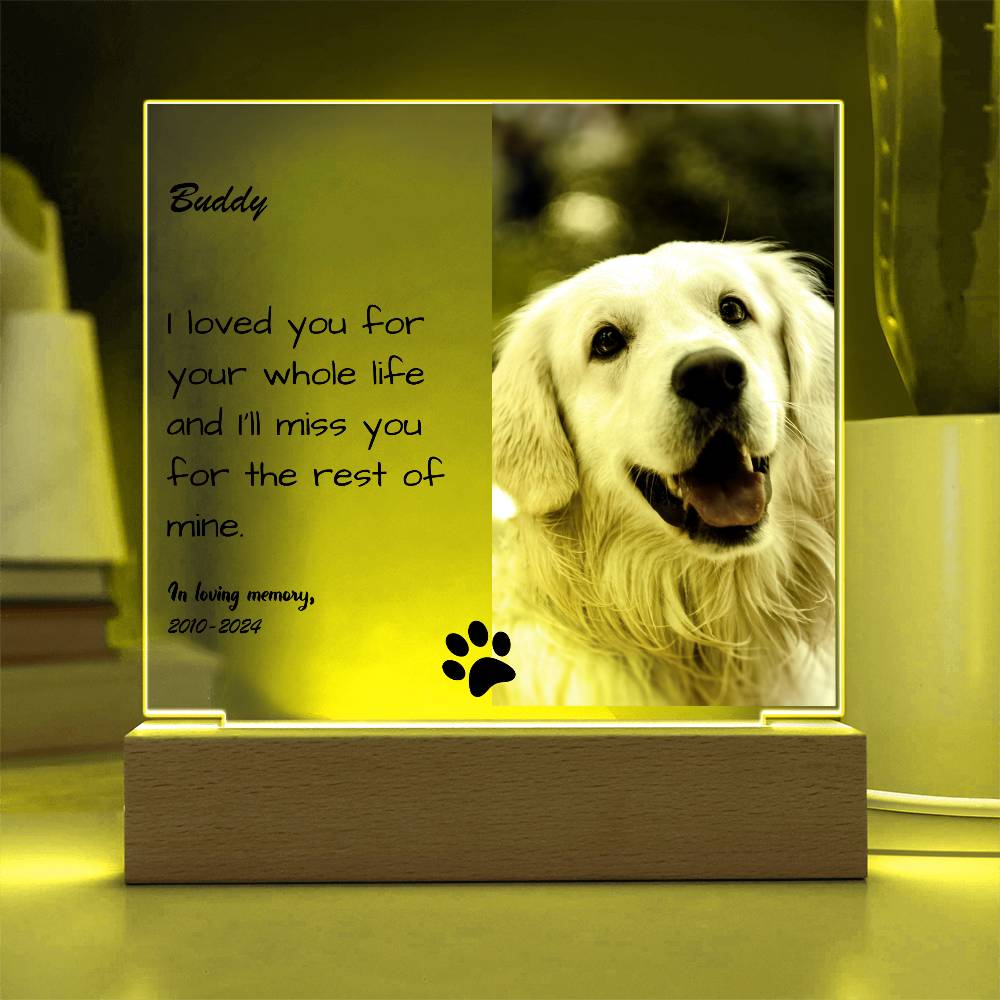 Dog Memorial Gift - Personalized Acrylic Plaque - Lovely Woof