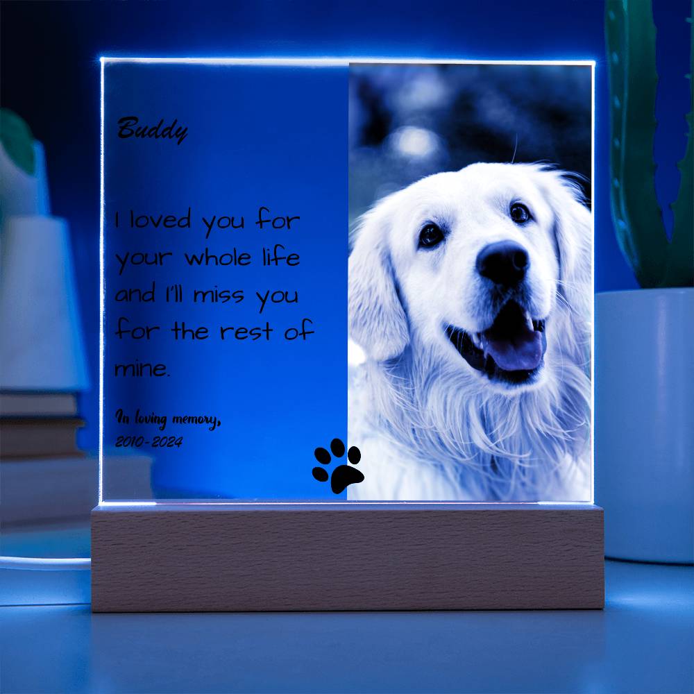 Dog Memorial Gift - Personalized Acrylic Plaque - Lovely Woof