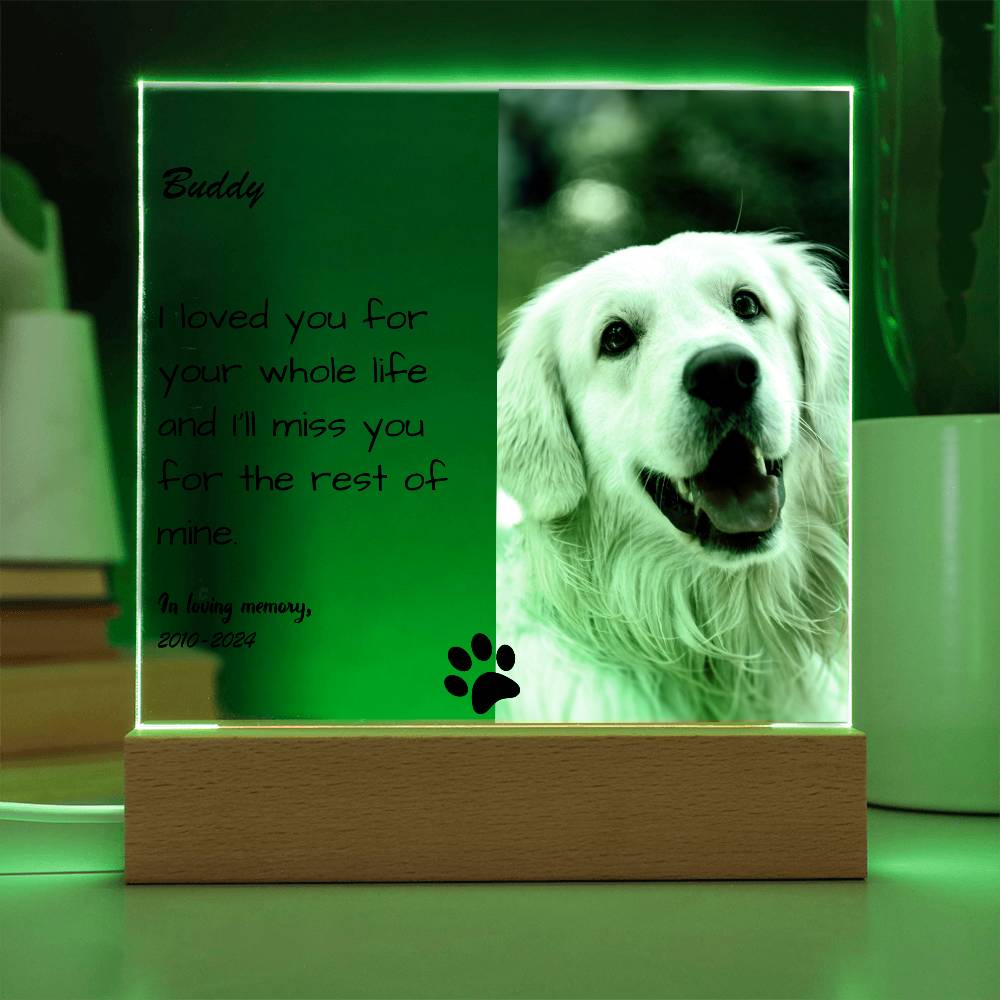 Dog Memorial Gift - Personalized Acrylic Plaque - Lovely Woof