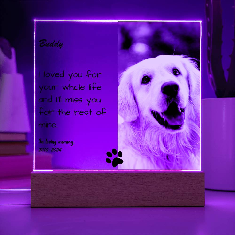 Dog Memorial Gift - Personalized Acrylic Plaque - Lovely Woof