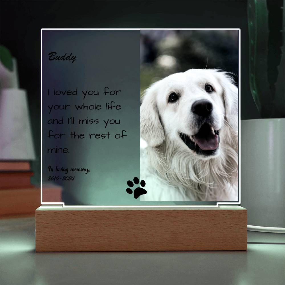 Dog Memorial Gift - Personalized Acrylic Plaque - Lovely Woof