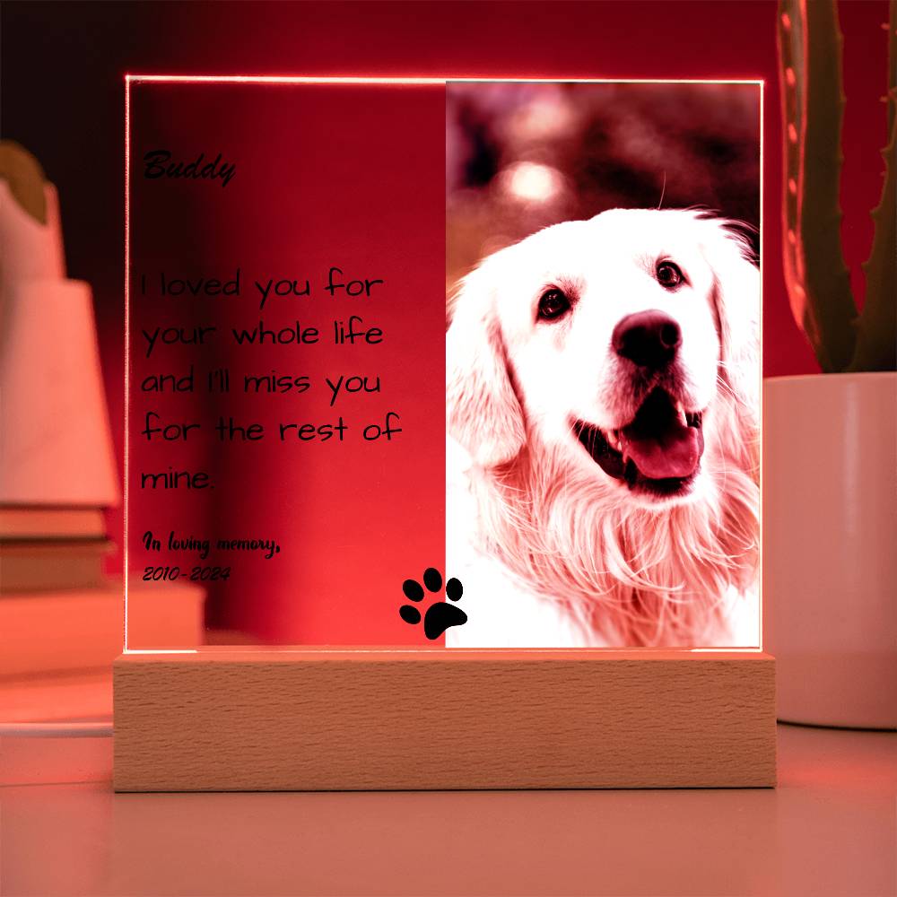 Dog Memorial Gift - Personalized Acrylic Plaque - Lovely Woof