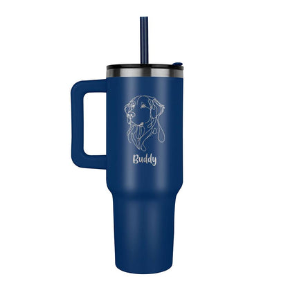 Personalized Dog Mom 40 oz Tumbler - Custom Dog Name and Breed - Lovely Woof