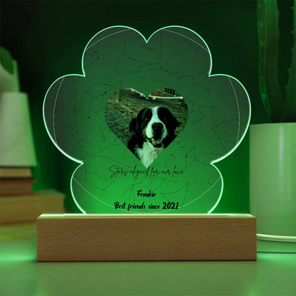 Custom Dog Photo Star Map Personalized Acrylic Paw Plaque