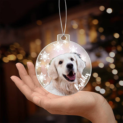 Custom Dog Photo and Name Acrylic Ornament