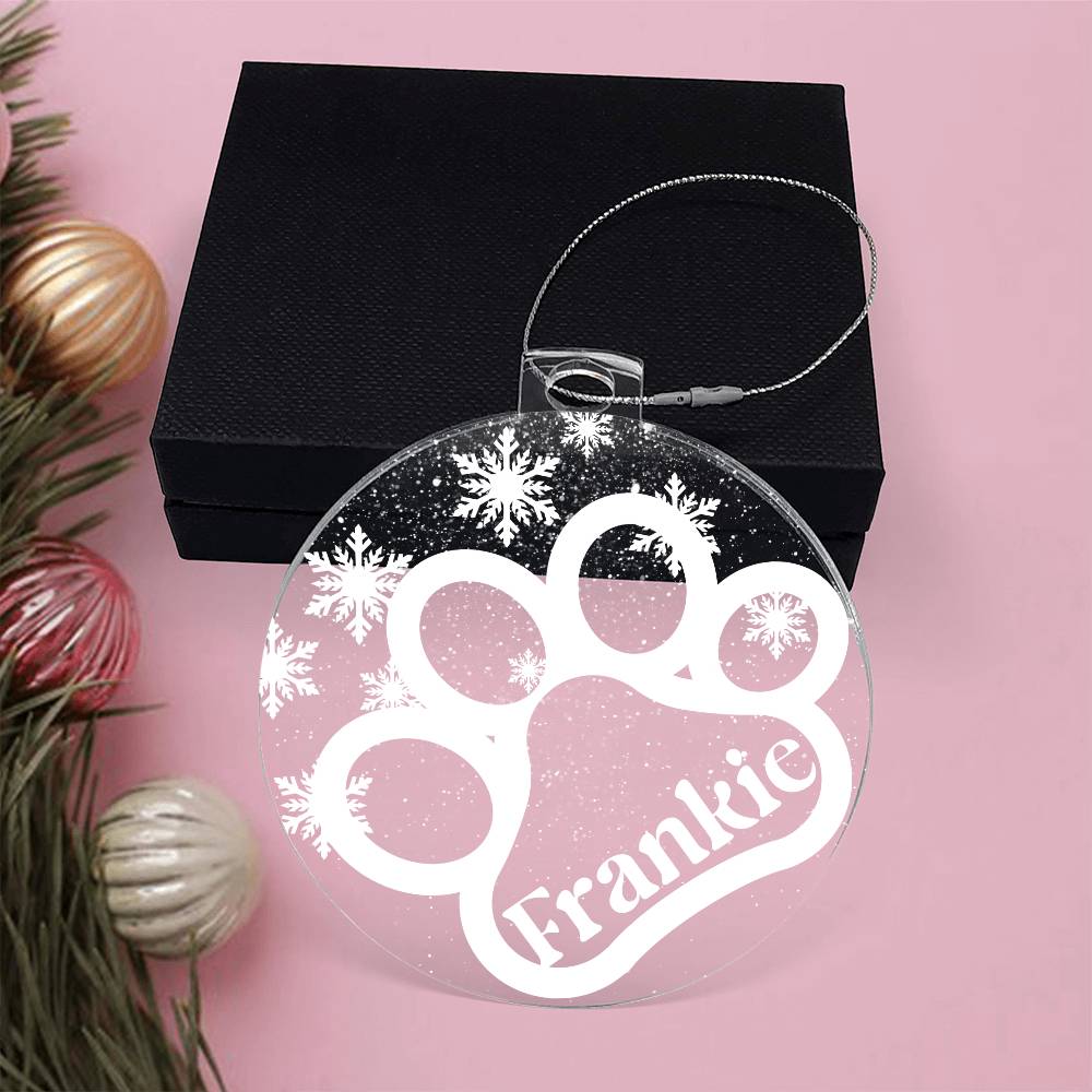 Personalized Dog Paw Acrylic Ornament