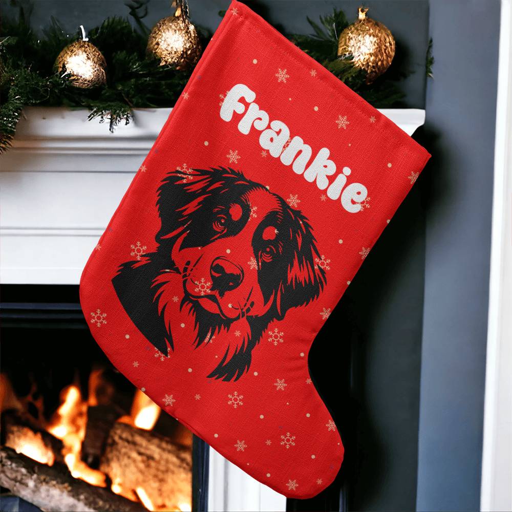 Personalized Giant Holiday Stocking - Custom Name and Breed