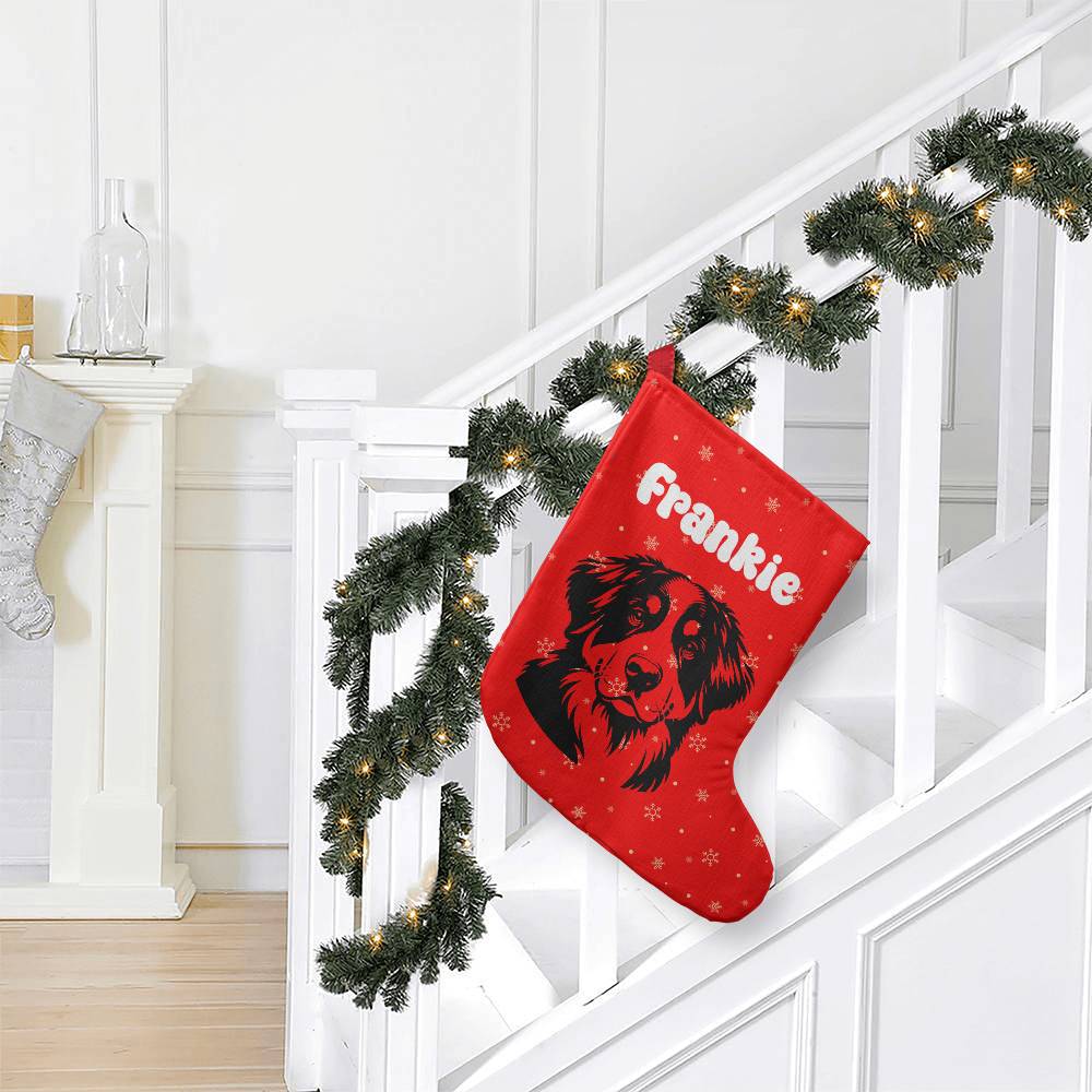 Personalized Giant Holiday Stocking - Custom Name and Breed