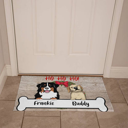 Personalized Dog Christmas Welcome Mat